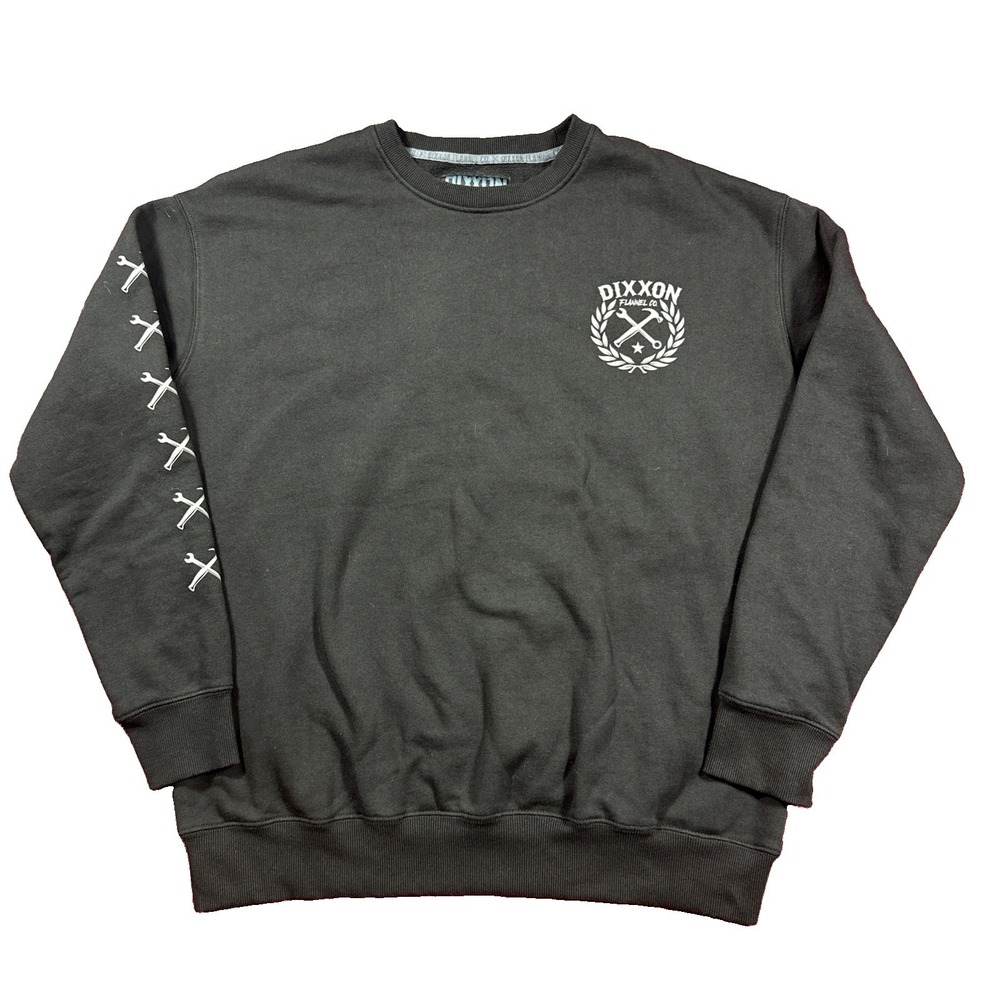 Dixxon Flannel CO Black Crew Neck Sweater Cotton Blend Men's Size Large